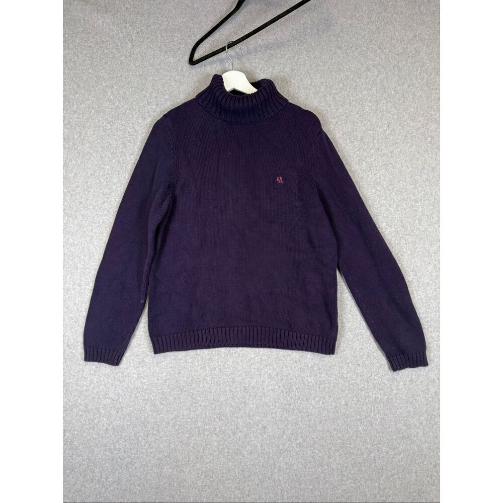 Vintage Lauren Ralph Lauren Women's Size XL Purple Knit Pullover Sweater